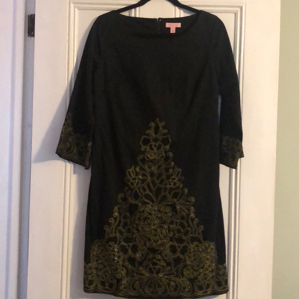 Lilly Pulitzer Black and Gold Dress